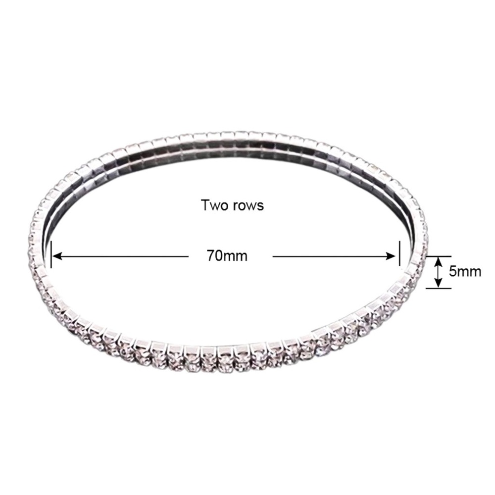 Anklet 2-Layer Crystal Stretch - Picture 6 of 7